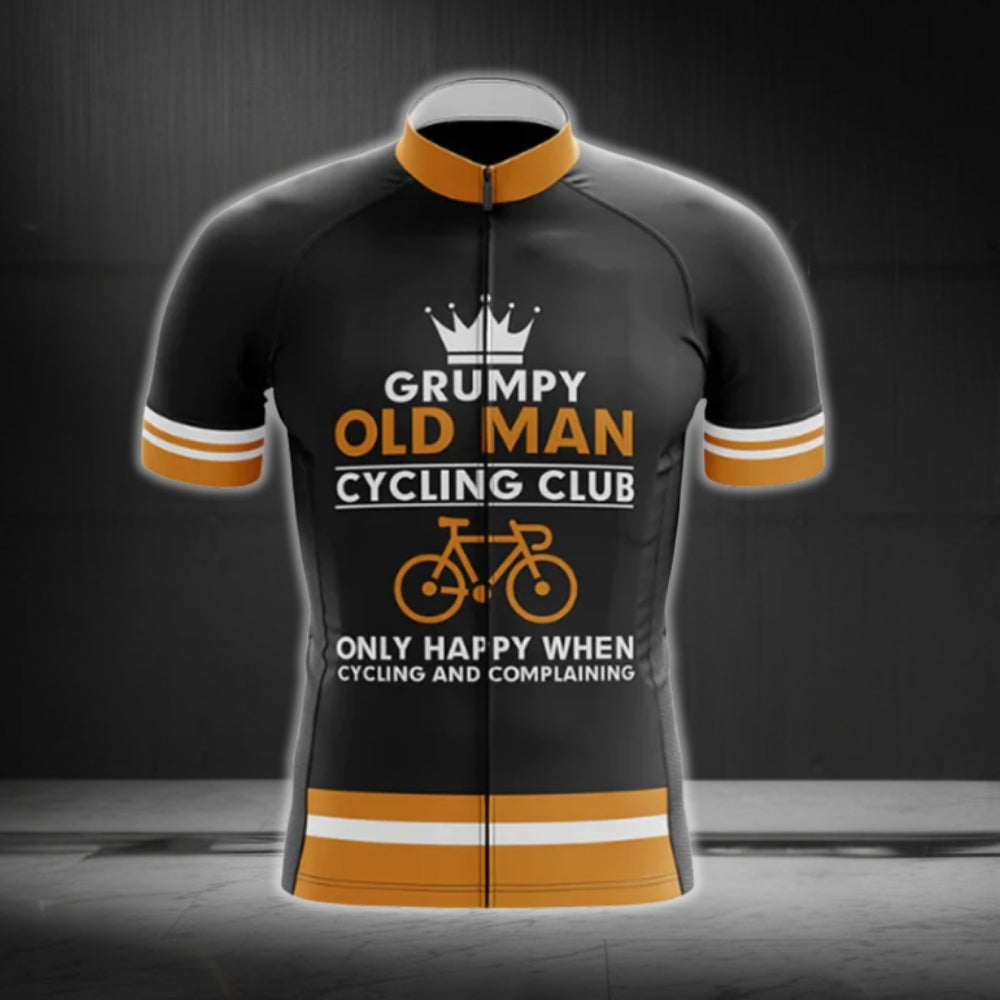Grumpy Old Man Cycling Club Only Happy When Cycling And Complaining Short Sleeve Cycling Jersey For Men, Funny Old Man Cycling Jerseys CG0657