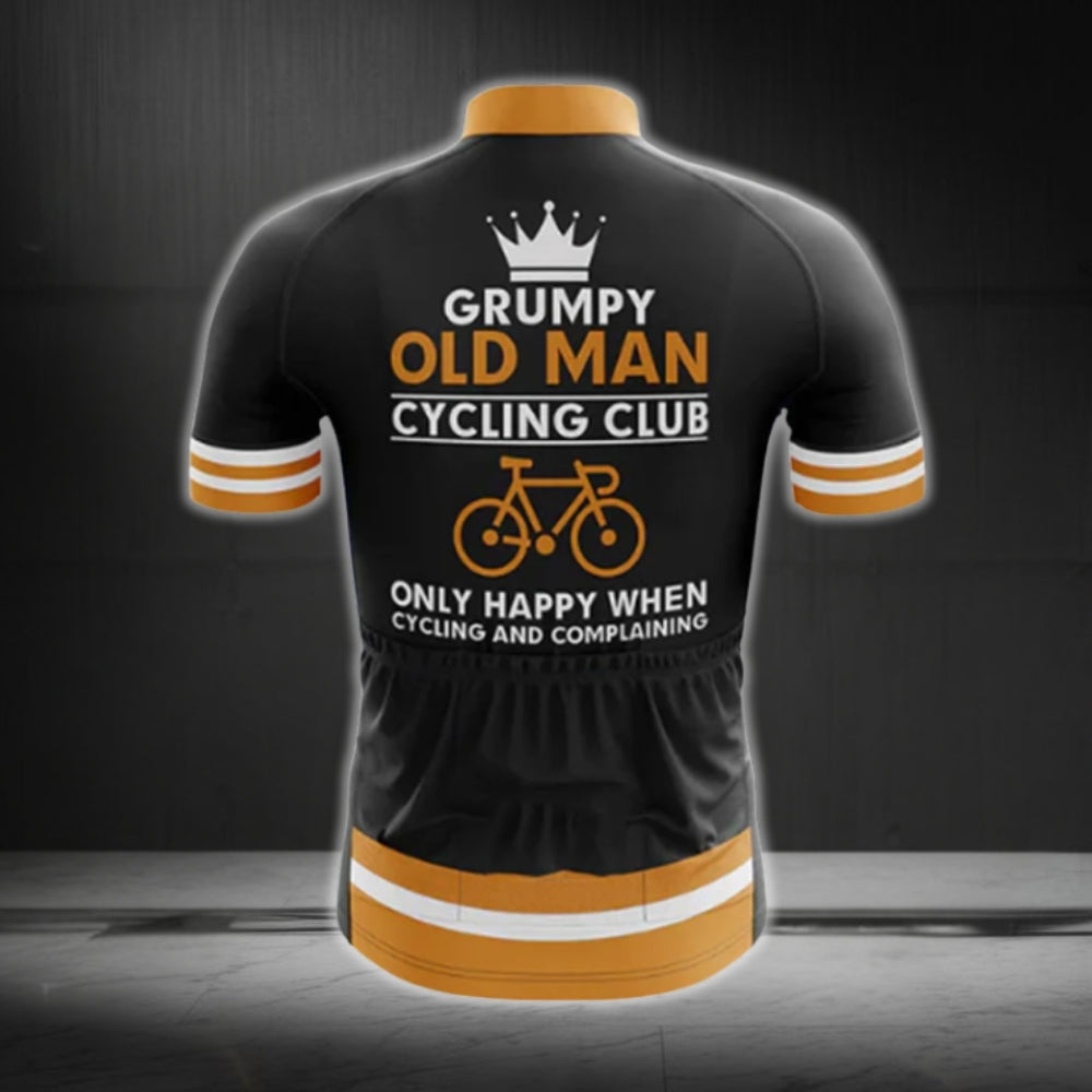 Grumpy Old Man Cycling Club Only Happy When Cycling And Complaining Short Sleeve Cycling Jersey For Men, Funny Old Man Cycling Jerseys CG0657