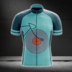 Vinyl Record Blue Teal Cycling Short Sleeve Jersey For Men, Vinyl Lover Cycling Jerseys CG0707