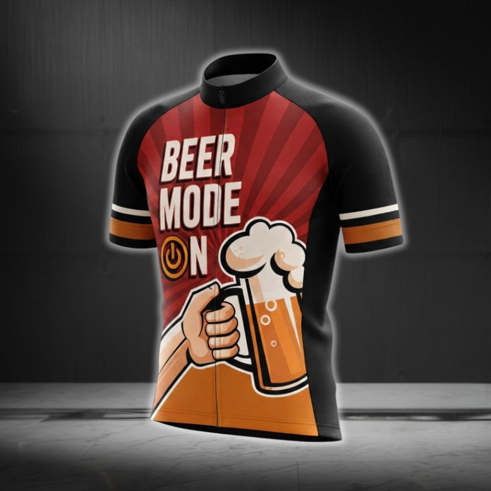 Beer Mode On Retro Cycling Short Sleeve Mens Jersey, Beer Lover Cycling Jersey CG0876