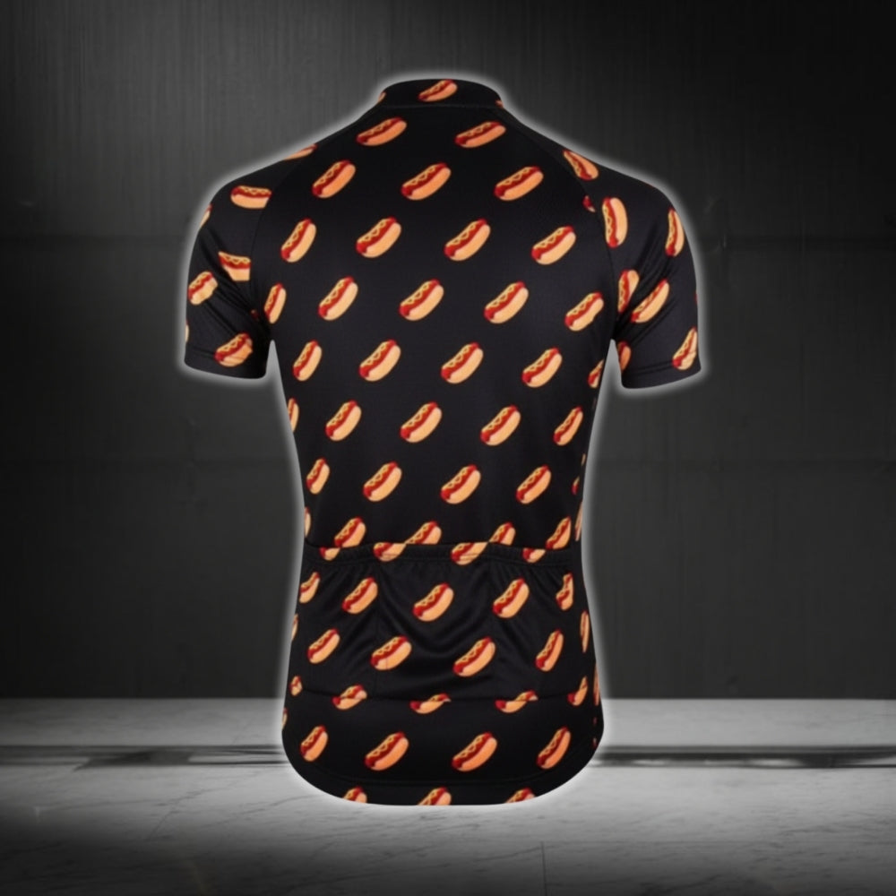 Hot Dog Short Sleeve Cycling Jersey For Men, Hot Dog Cycling Jerseys CG0459