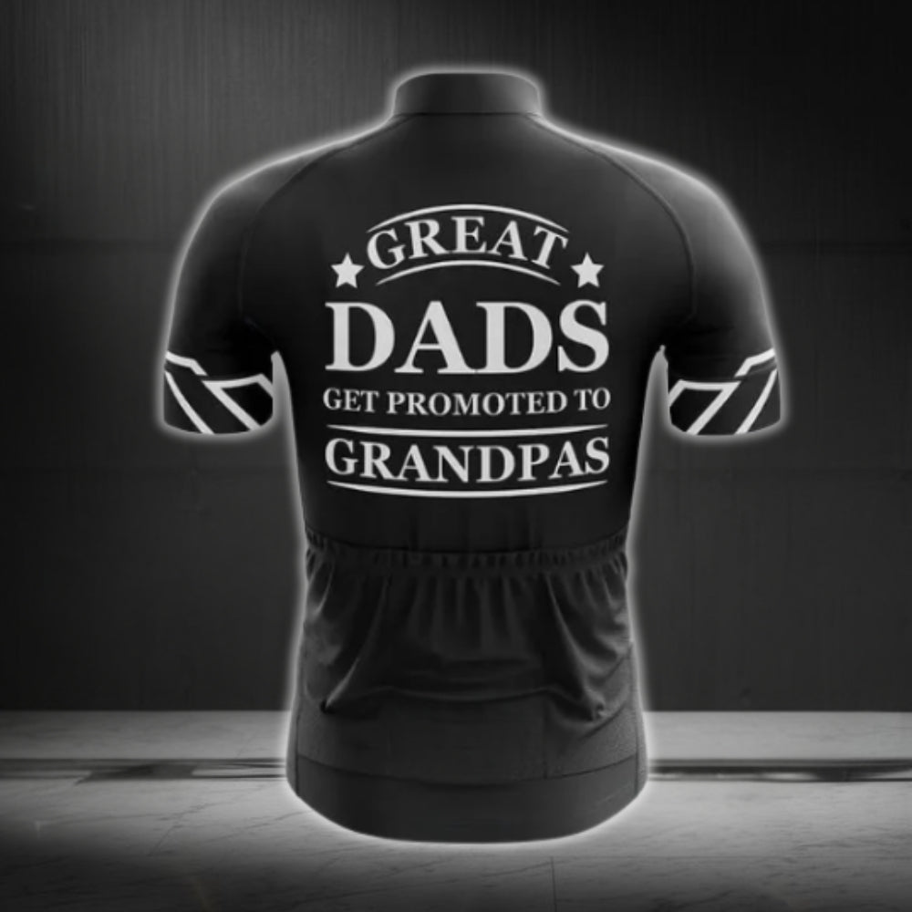 Great Dads Get Promoted To Grandpa Short Sleeve Cycling Jersey For Men, New Grandpa Cycling Jerseys CG0235
