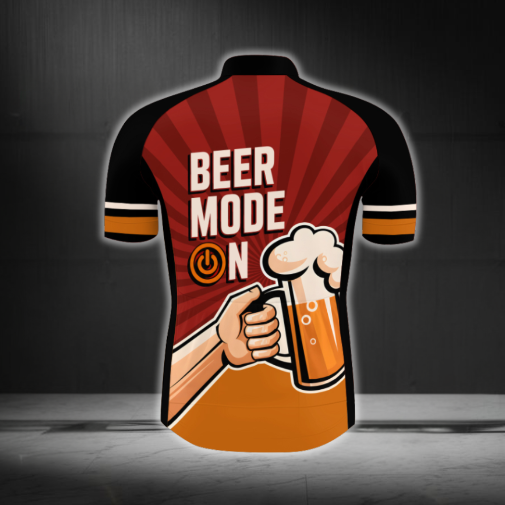 Beer Mode On Retro Cycling Short Sleeve Mens Jersey, Beer Lover Cycling Jersey CG0876