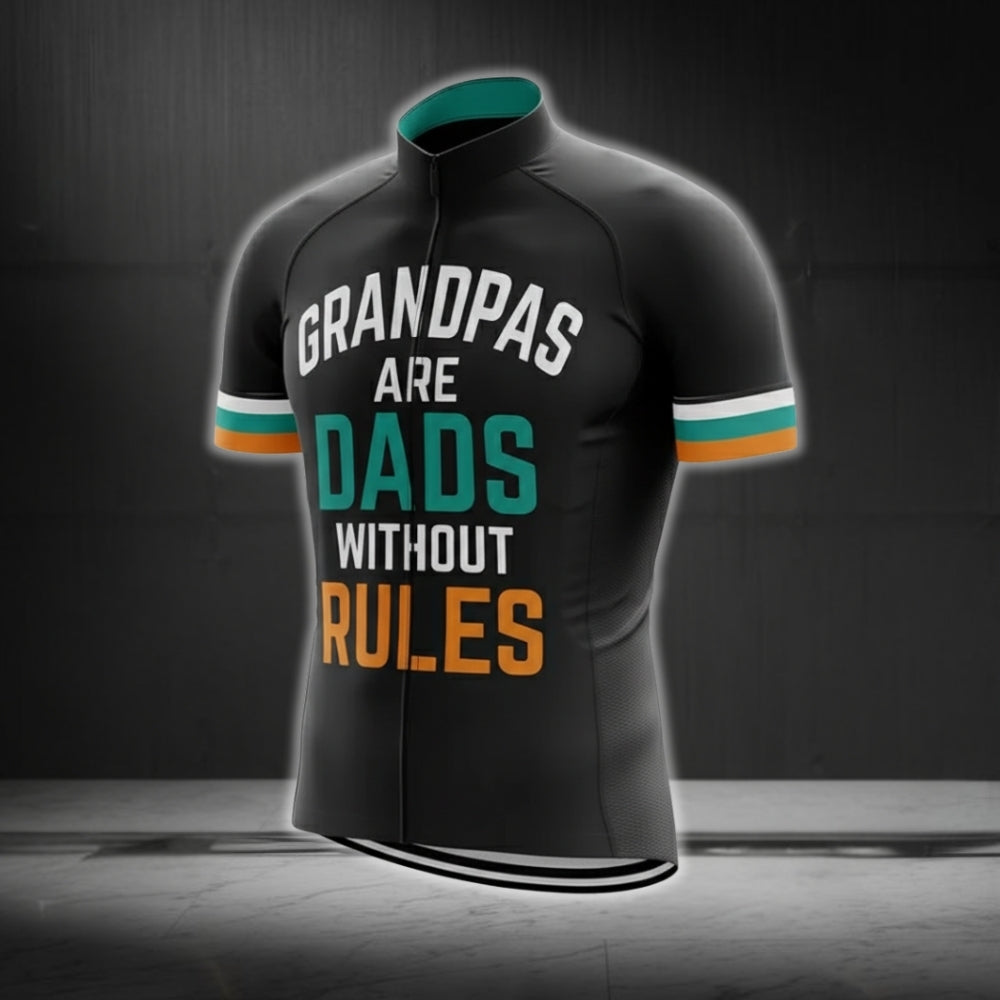 Grandpas Are Dads Without Rules Short Sleeve Men's Cycling Jersey, Cycling Jerseys For Grandpa Father Day CG0271
