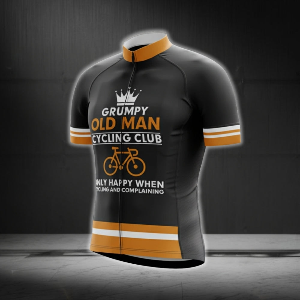 Grumpy Old Man Cycling Club Only Happy When Cycling And Complaining Short Sleeve Cycling Jersey For Men, Funny Old Man Cycling Jerseys CG0657