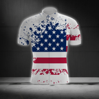 White American Flag Cycling Short Sleeve Jersey For Men, Patriotic Cycling Jersey CG0871