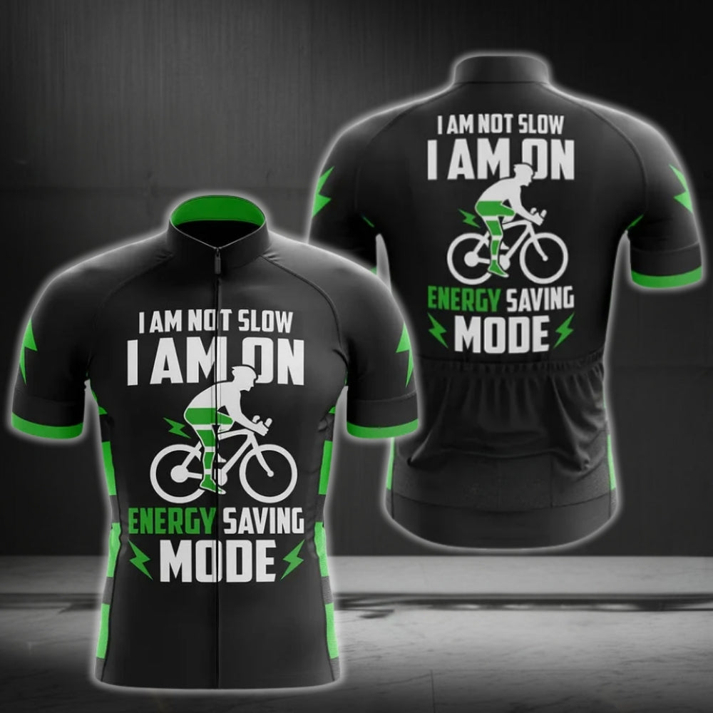 I Am Not Slow I Am On Energy Saving Mode Short Sleeve Cycling Jersey For Mens, Men's Funny Cycling Jerseys CG0272