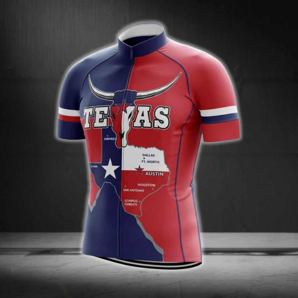 Texas Flag Cycling Jersey Short Sleeve For Mens, Texas State Cycling Jerseys CG0117