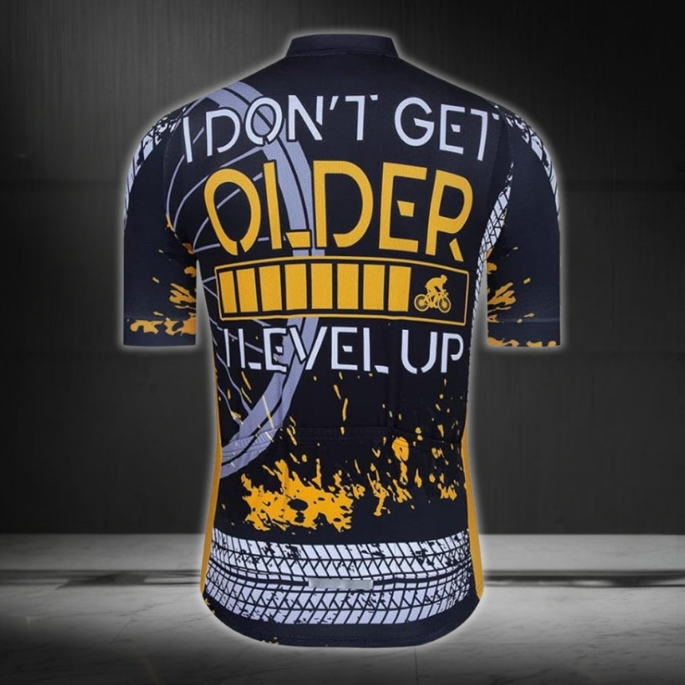 I Don't Get Older I Level Up Men's Short Sleeve Cycling Jersey, Funny Cycling Jerseys CZ0034
