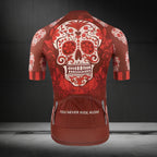 Skull Red Cycling Short Sleeve Jersey For Men, Skull Cycling Jerseys CZ0097