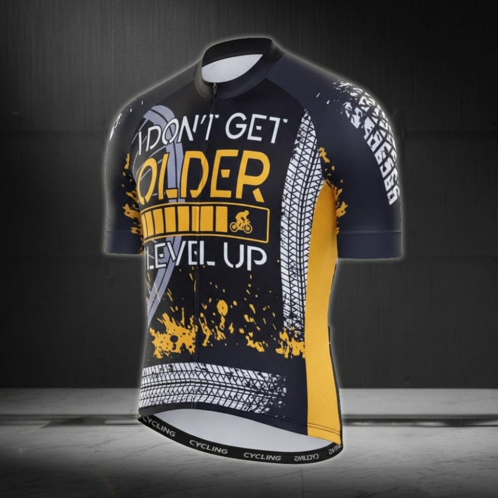 I Don't Get Older I Level Up Men's Short Sleeve Cycling Jersey, Funny Cycling Jerseys CZ0034