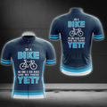 On A Bike No One Ever Asks Are We There Yet Men's Cycling Short Sleeve Jersey, Funny Blue Cycling Jersey CG0874