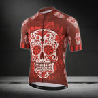 Skull Red Cycling Short Sleeve Jersey For Men, Skull Cycling Jerseys CZ0097