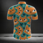 Orange Funny Cat Short Sleeve Men's Cycling Jersey, Cat Lover Cycling Jerseys CG0708