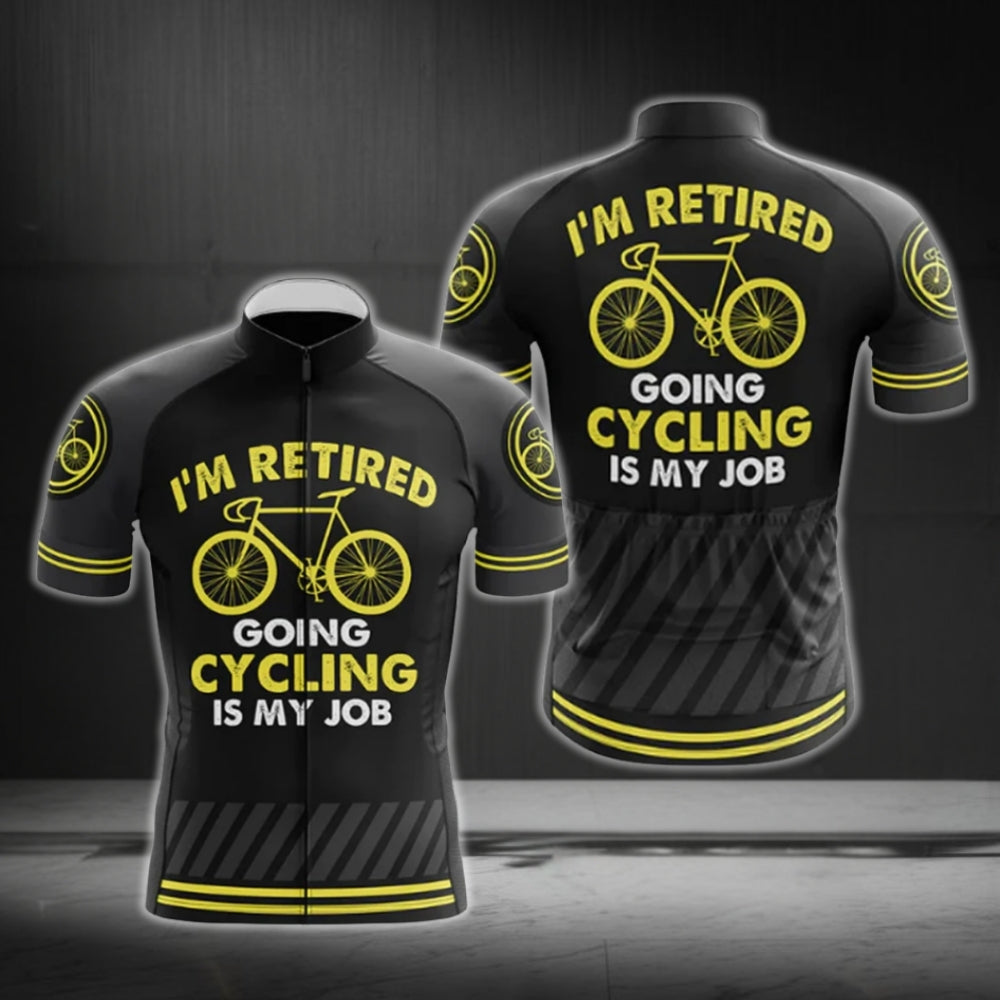 I'm Retired Going Cycling Is My Job Short Sleeve Cycling Men Jersey, Funny Cycling Jersey For Retirement CG0659