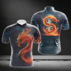 Dragon Flame Cycling Short Sleeve Jersey For Men, Dragon Cycling Jerseys CG0709