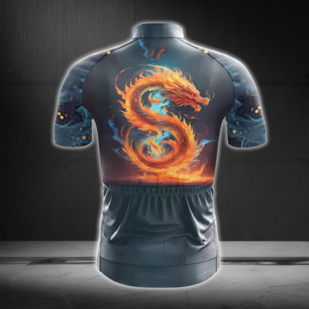 Dragon Flame Cycling Short Sleeve Jersey For Men, Dragon Cycling Jerseys CG0709