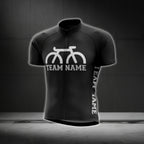 Custom Black White Team Cycling Jersey Short Sleeve For Men, Custom Cycling Jerseys CG0498