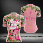 I Am A Flamingo Women Tropical Cycling Short Sleeve Jersey, Flamingo Cycling Jerseys For Women CG0093