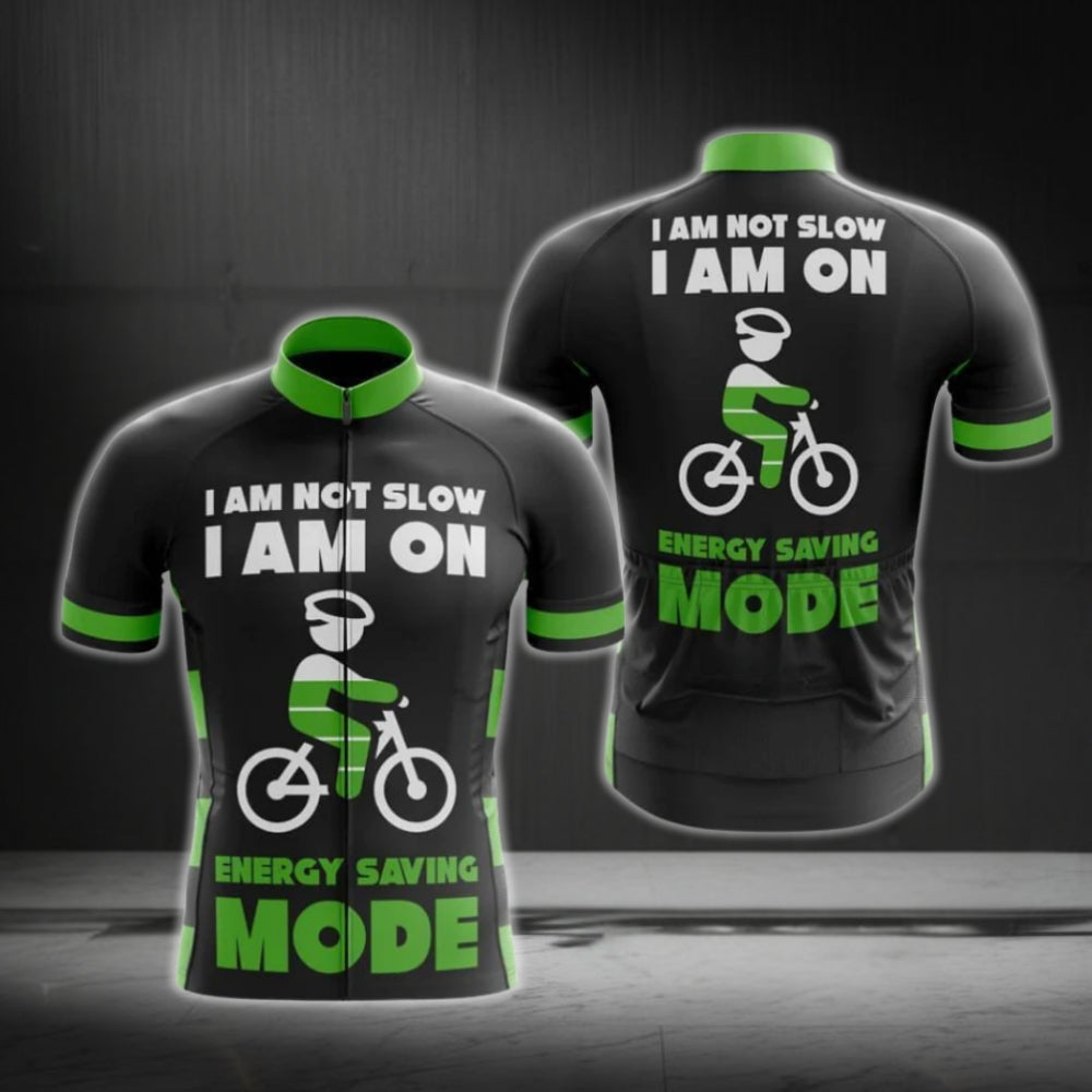 I Am Not Slow I Am On Energy Saving Mode Men's Cycling Short Sleeve Jersey, Funny Cycling Jerseys CG0660