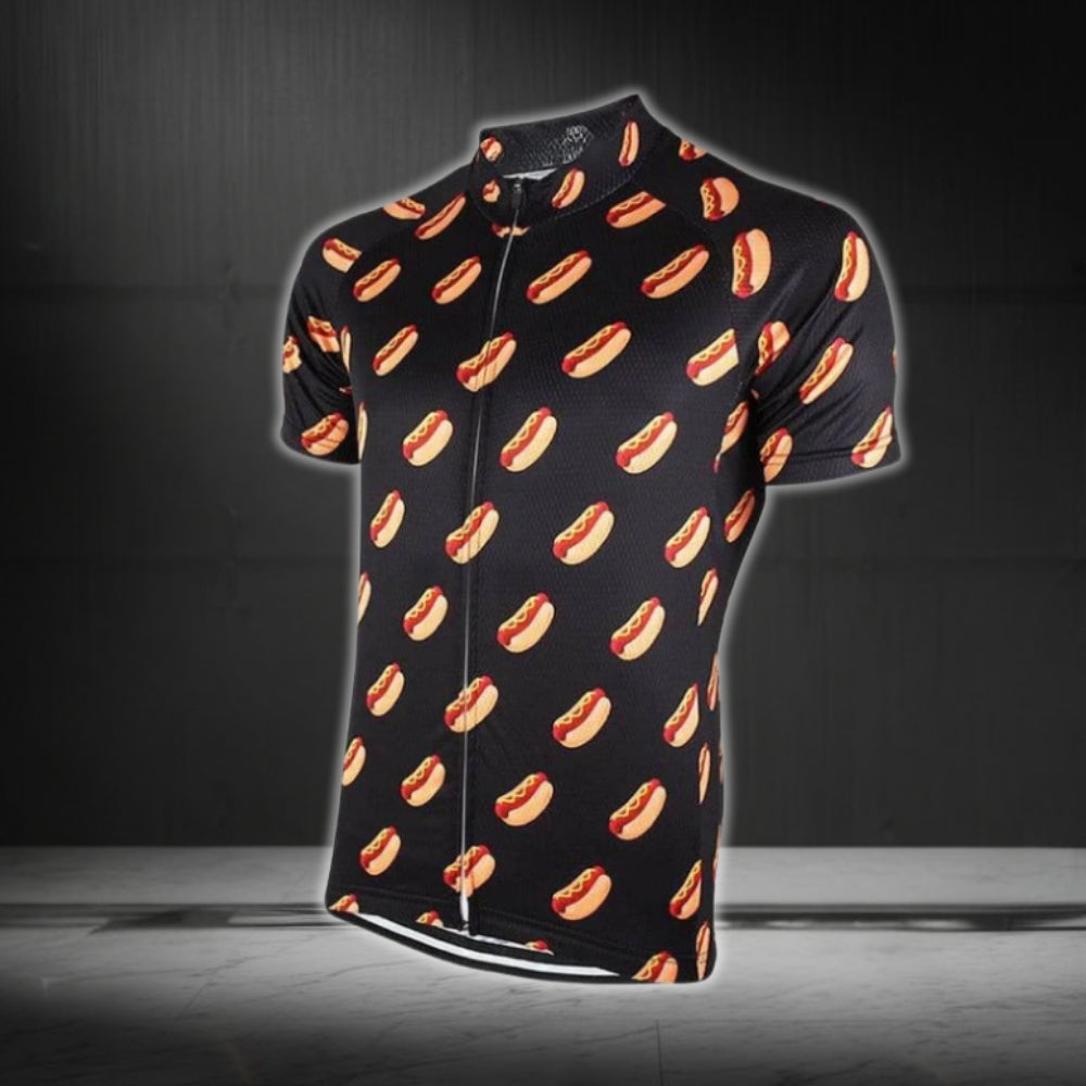 Hot Dog Short Sleeve Cycling Jersey For Men, Hot Dog Cycling Jerseys CG0459