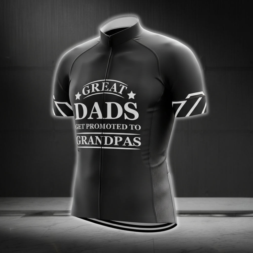 Great Dads Get Promoted To Grandpa Short Sleeve Cycling Jersey For Men, New Grandpa Cycling Jerseys CG0235