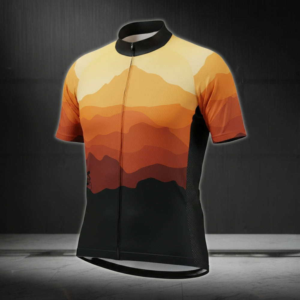 Men's Sunset Short Sleeve Cycling Jersey, Cycling Jerseys For Mens CZ0090