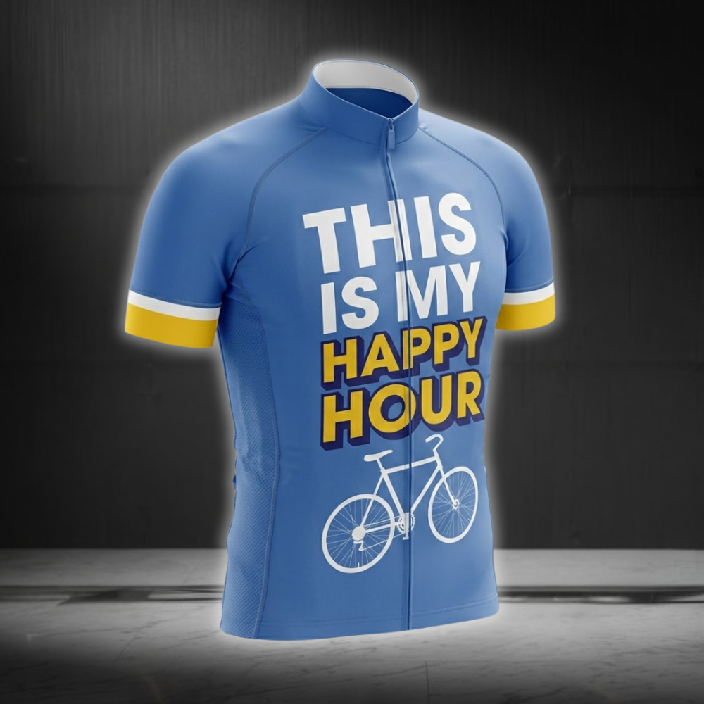 This Is My Happy Tour Cycling Short Sleeve Jersey For Men, Funny Cycling Jersey CG0875