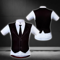 Tuxedo Black And White Cycling Short Sleeve Jersey For Men, Tuxedo Cycling Jersey CG0876
