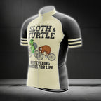 Sloth And Turtle Best Cycling Buddies For Life Cycling Short Sleeve Jersey For Mens, Funny Cycling Jerseys CG0120