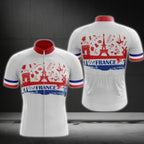 France White Red And Blue Cycling Short Sleeve Men's Jersey, France Cycling Jerseys CG0712