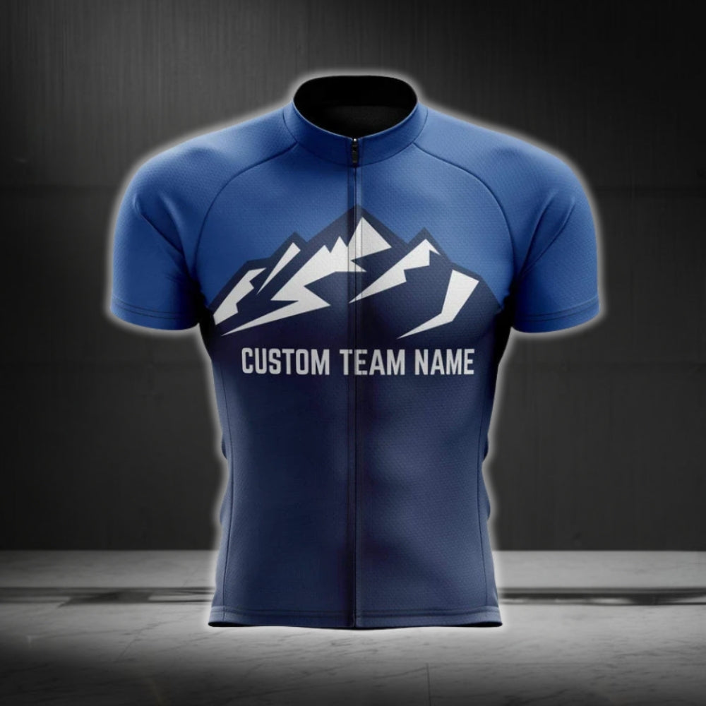 Custom Navy Blue Cycling Team Short Sleeve Jersey, Custom Team Cycling Jerseys CG0500