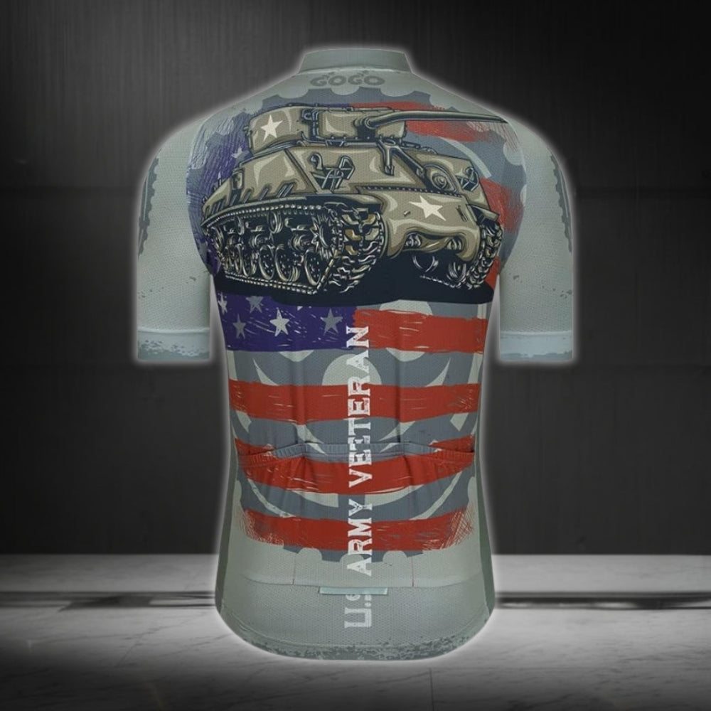 Veteran US Army Cycling Short Sleeve Jersey For Mens, Men's Veteran Cycling Jerseys CZ0052