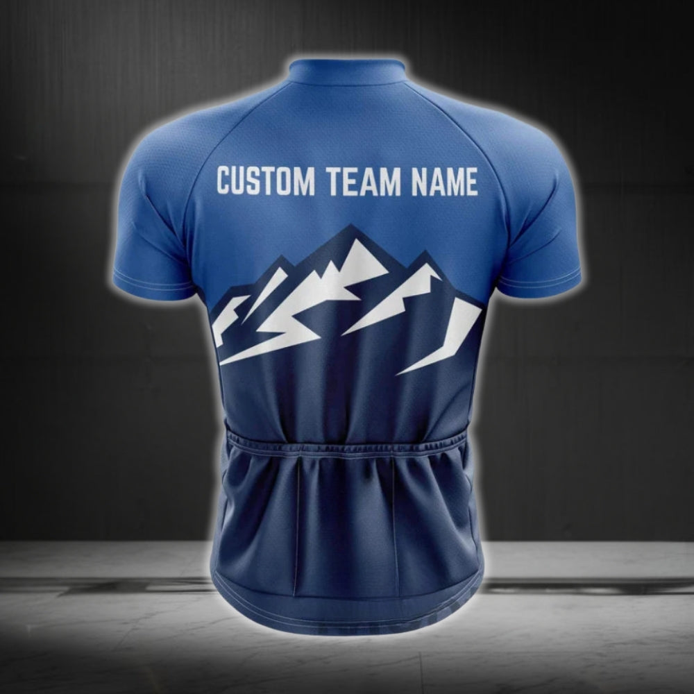 Custom Navy Blue Cycling Team Short Sleeve Jersey, Custom Team Cycling Jerseys CG0500