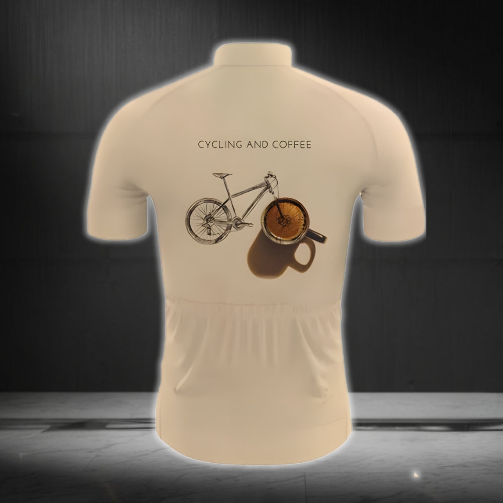 Cycling And Coffee Men's Short Sleeve Cycling Jersey, Coffee Cycling Jersey For Mens CG0001