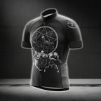 Skeleton Black Cycling Short Sleeve Jersey For Men, Skull Cycling Jerseys CG0661