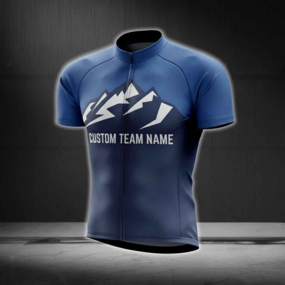 Custom Navy Blue Cycling Team Short Sleeve Jersey, Custom Team Cycling Jerseys CG0500