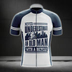 Never Underestimate An Old Man With A Bicycle Short Sleeve Cycling Jersey For Men, Funny Cycling Jerseys CG0662