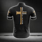 God Solve The World That He Gave His Only Son Cycling Short Sleeve Jersey Mens, Christian Cross Cycling Jerseys CG0002