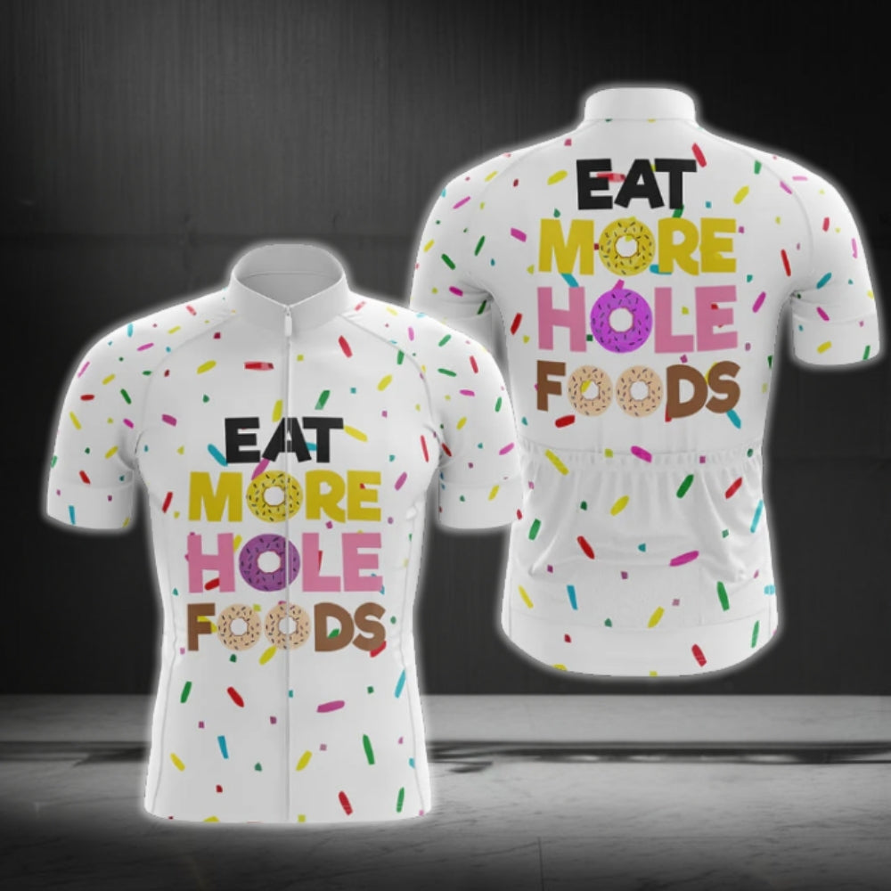 Eat More Hole Foods Donut Short Sleeve Cycling Jersey, Donut Cycling Jerseys CG0710