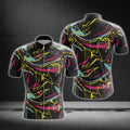 Multicolor Splash Cycling Short Sleeve Men Jersey, Cycling Jersey For Mens CG0612
