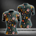 Dog Paw Women's Cycling Short Sleeve Jersey, Dog Lovers Cycling Jerseys For Womens CG0096