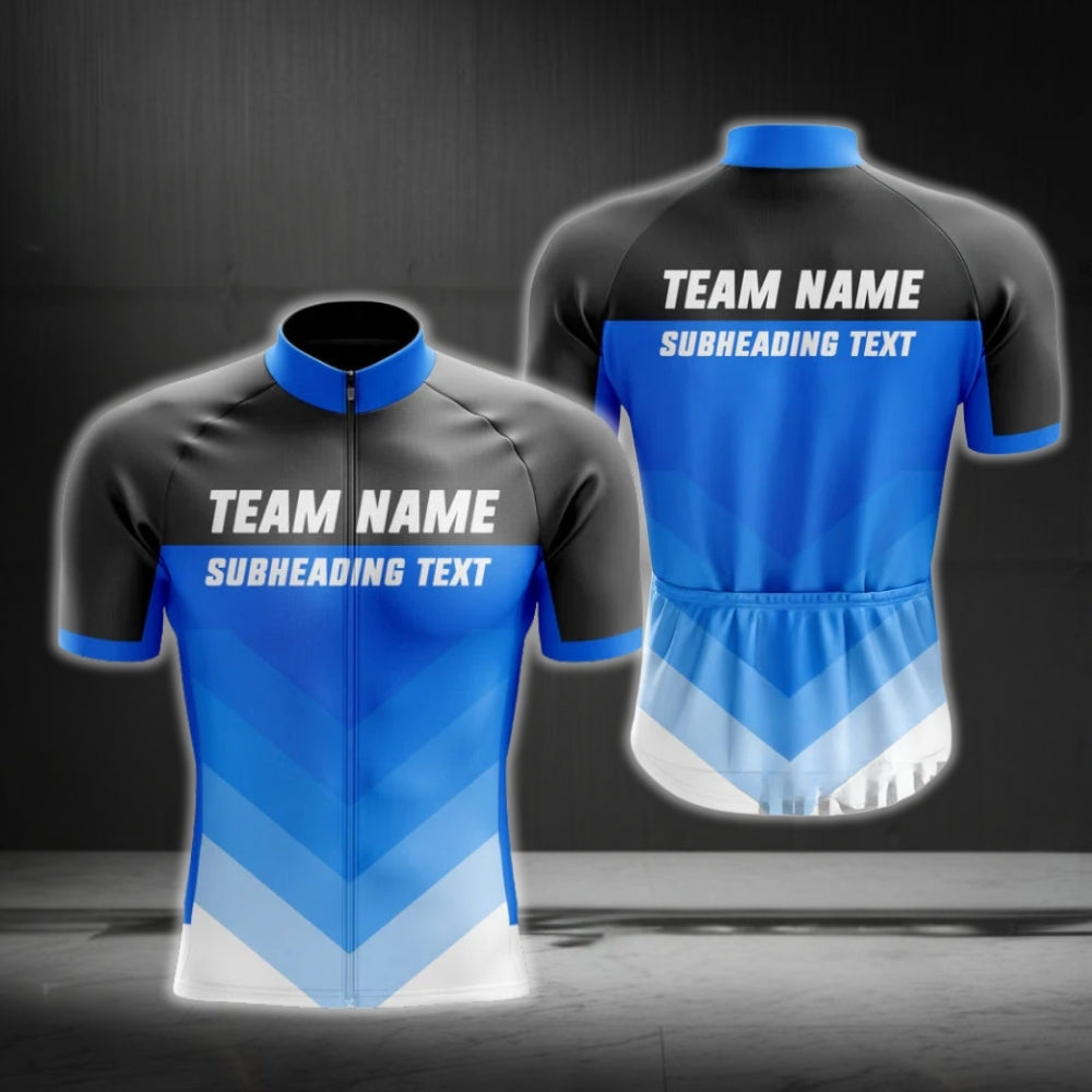 Custom Black Blue And White Cycling Short Sleeve Men Jerey For Team, Custom Team Cycling Jerseys CG0502