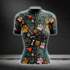 Dog Paw Women's Cycling Short Sleeve Jersey, Dog Lovers Cycling Jerseys For Womens CG0096