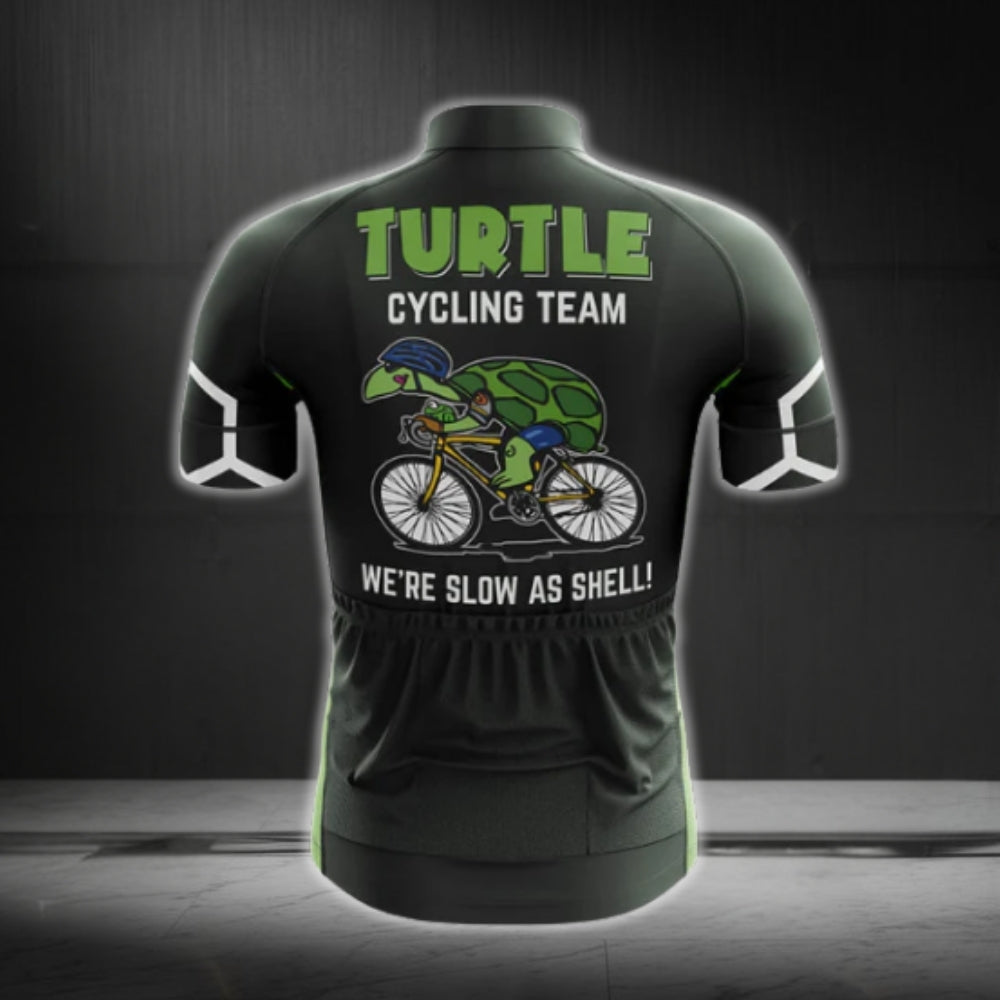 Turtle Cycling Team We're Slow As Shell Men's Short Sleeve Cycling Jersey, Funny Cycling Jerseys For Turtle Lovers CG0277