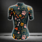 Dog Paw Women's Cycling Short Sleeve Jersey, Dog Lovers Cycling Jerseys For Womens CG0096