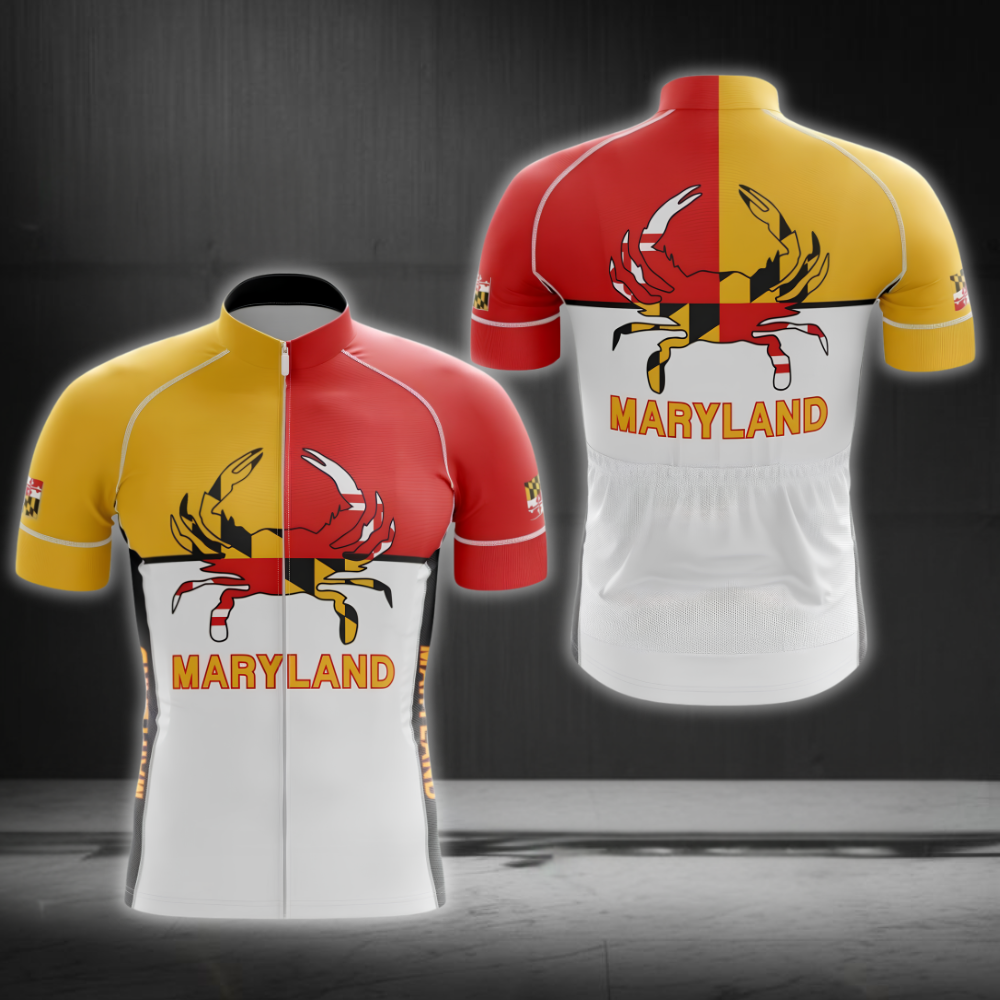Maryland State Cycling Short Sleeve Jersey For Men, Maryland Cycling Jersey CG0879