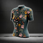 Dog Paw Women's Cycling Short Sleeve Jersey, Dog Lovers Cycling Jerseys For Womens CG0096