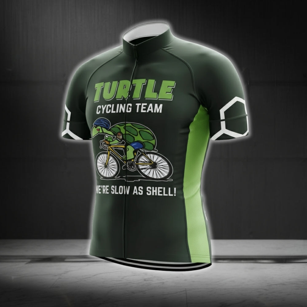Turtle Cycling Team We're Slow As Shell Men's Short Sleeve Cycling Jersey, Funny Cycling Jerseys For Turtle Lovers CG0277