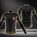 Belgium Flag Mens Black Long Sleeve Cycling Jerseys, Belgium Cycling Jerseys CG0716